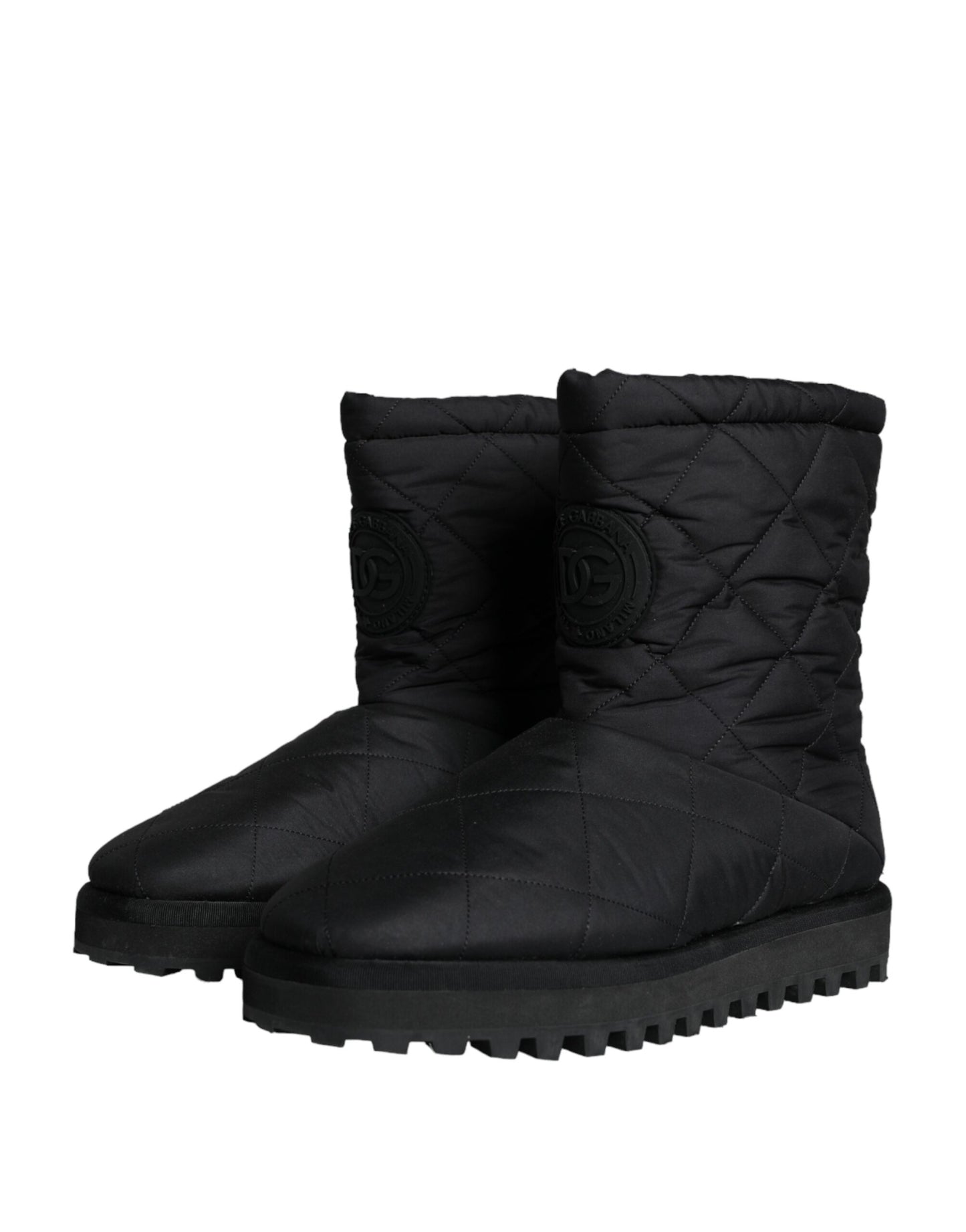 - Black Nylon Padded Mid Calf Men Boots Shoes