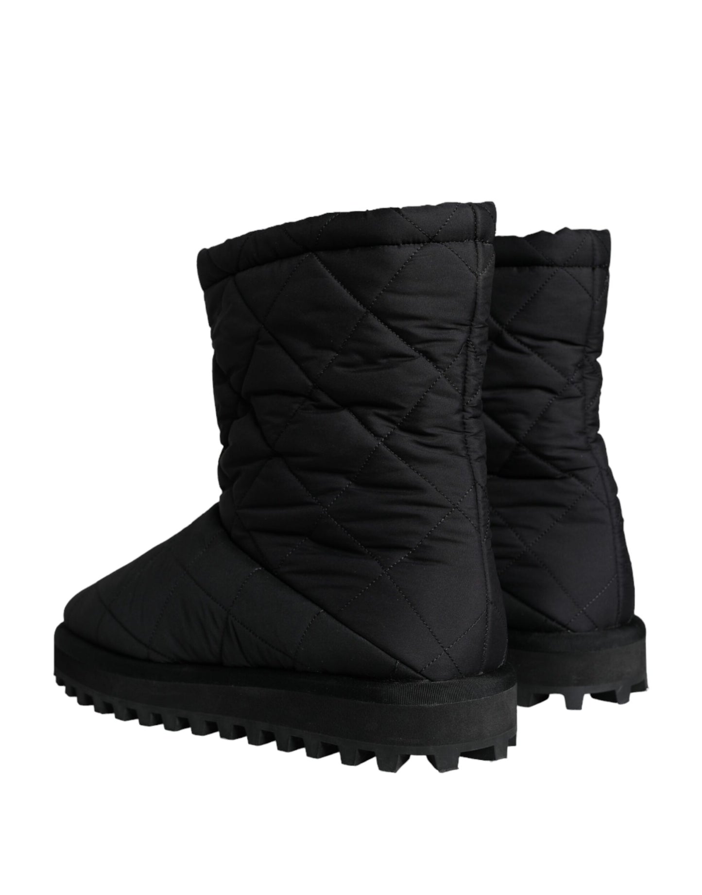 - Black Nylon Padded Mid Calf Men Boots Shoes
