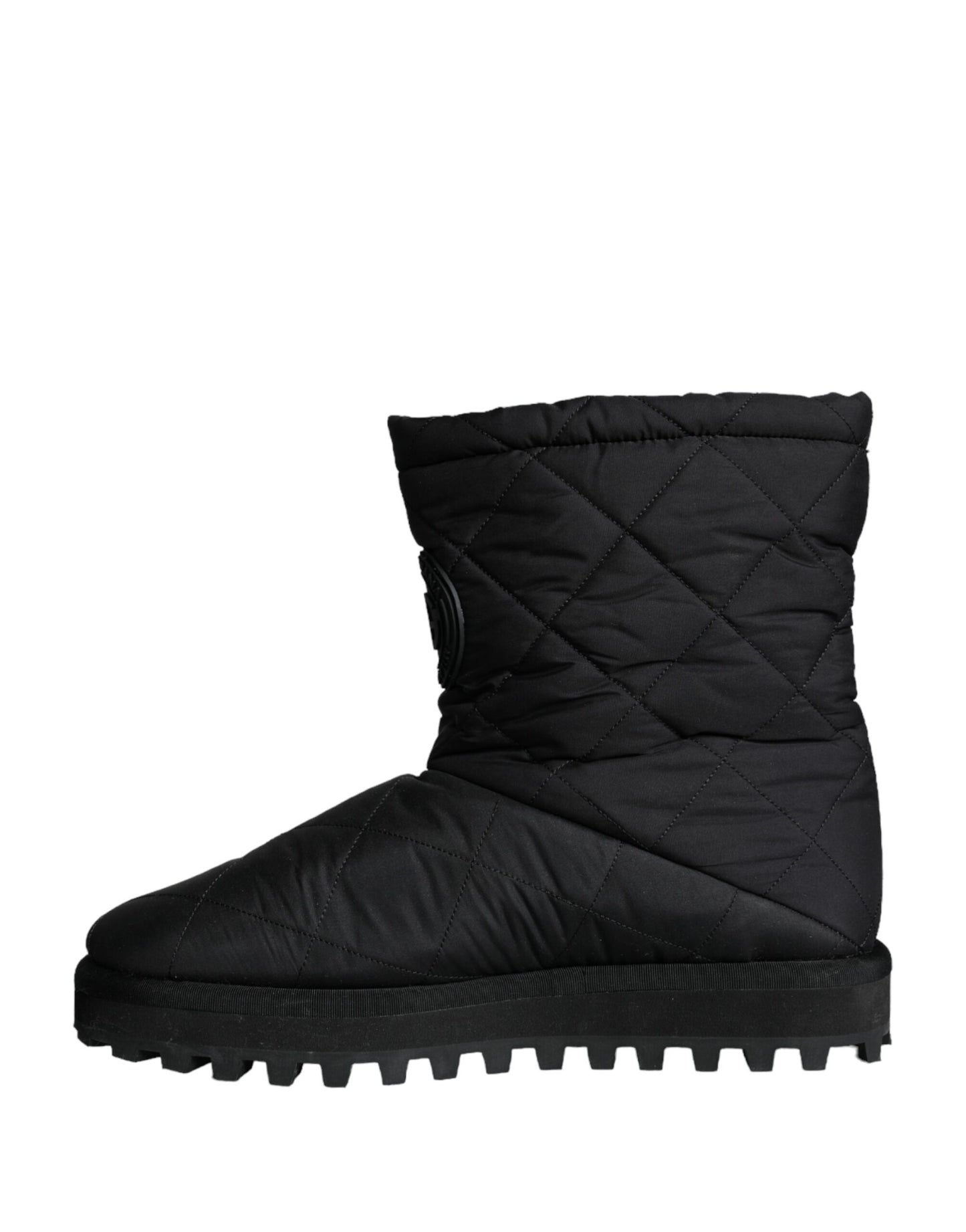 - Black Nylon Padded Mid Calf Men Boots Shoes