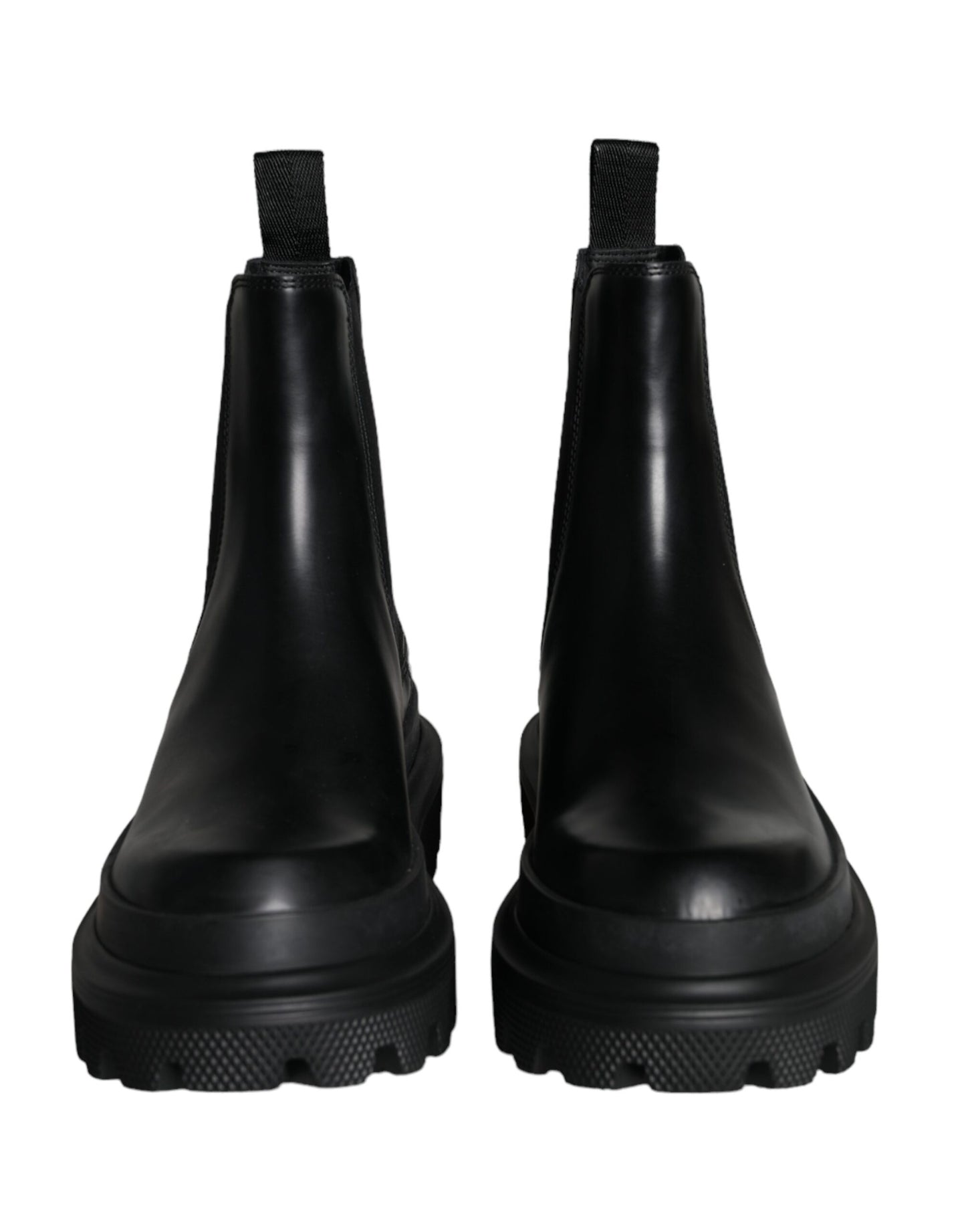 - Black Leather Slip On Stretch Trekking Boots Shoes