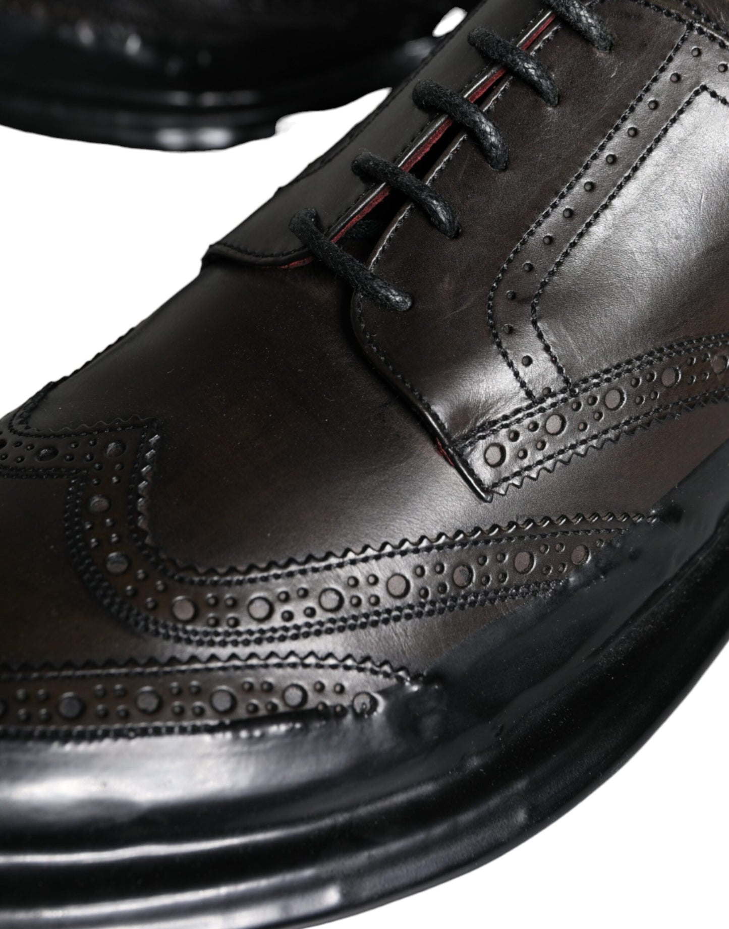 Dolce & Gabbana Black Leather Oxford Wingtip Formal Shoes for Men
