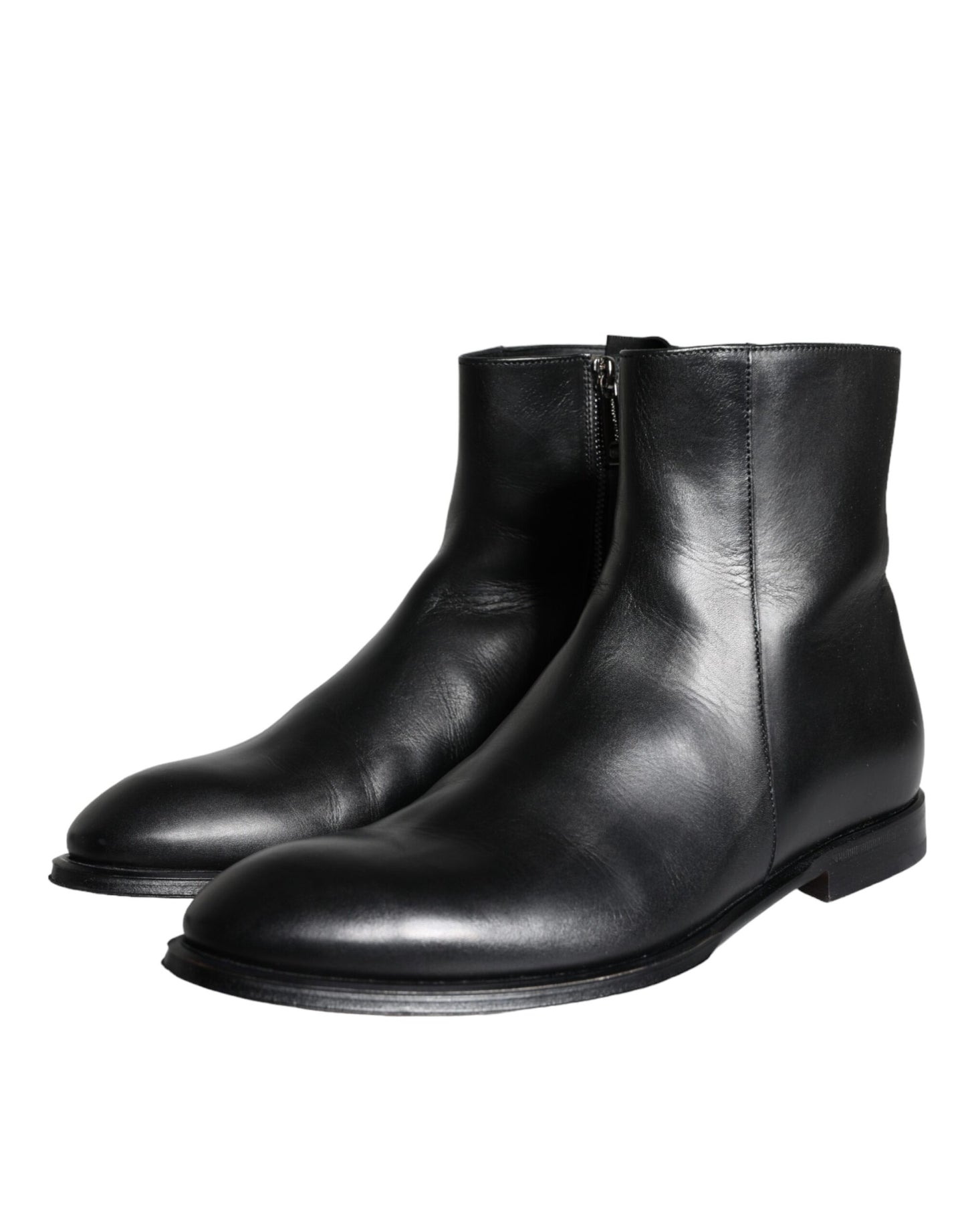 - Black Calf Leather Men Ankle Boots Men Shoes