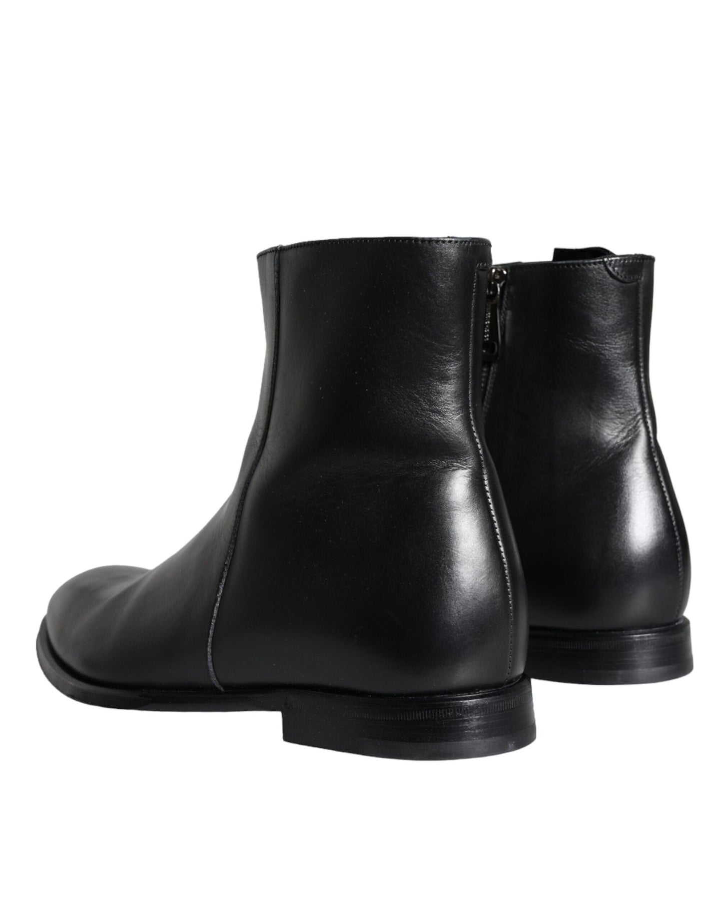 - Black Calf Leather Men Ankle Boots Men Shoes