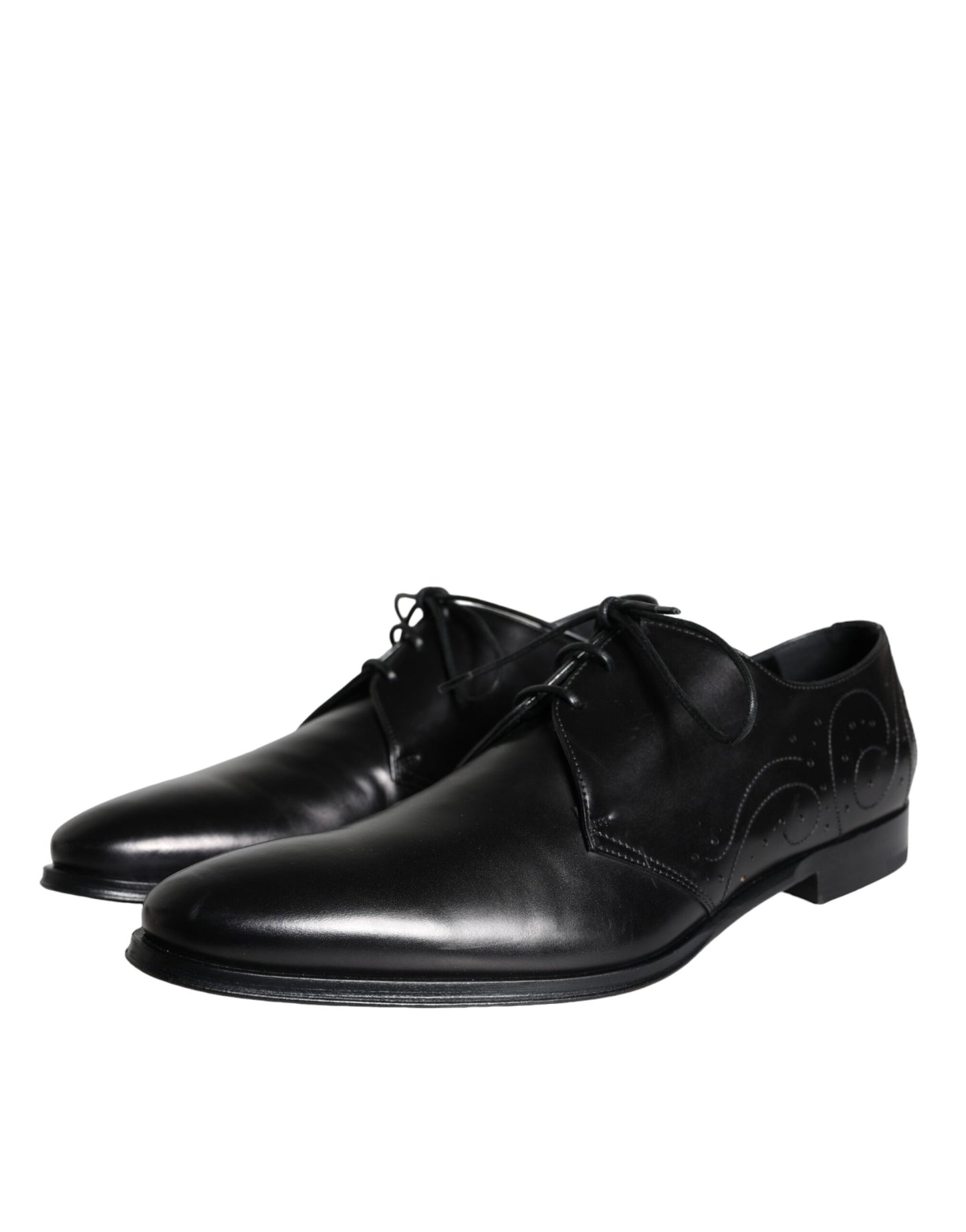 - Black Calfskin Leather Derby Men Dress Shoes