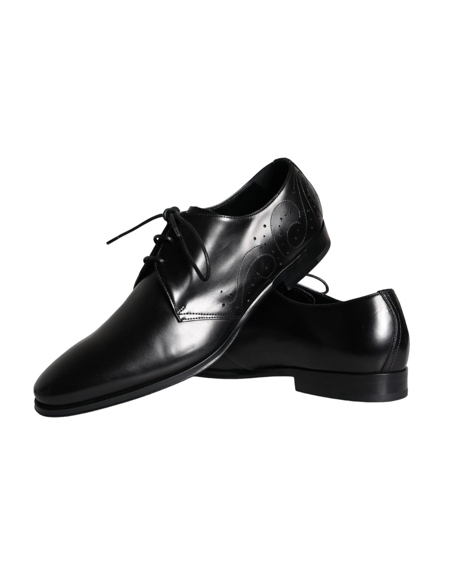- Black Calfskin Leather Derby Men Dress Shoes