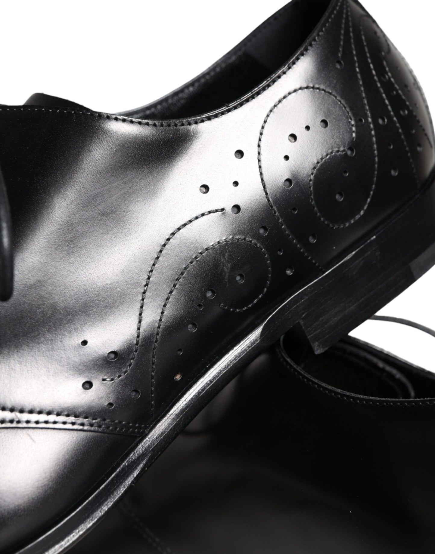 - Black Calfskin Leather Derby Men Dress Shoes