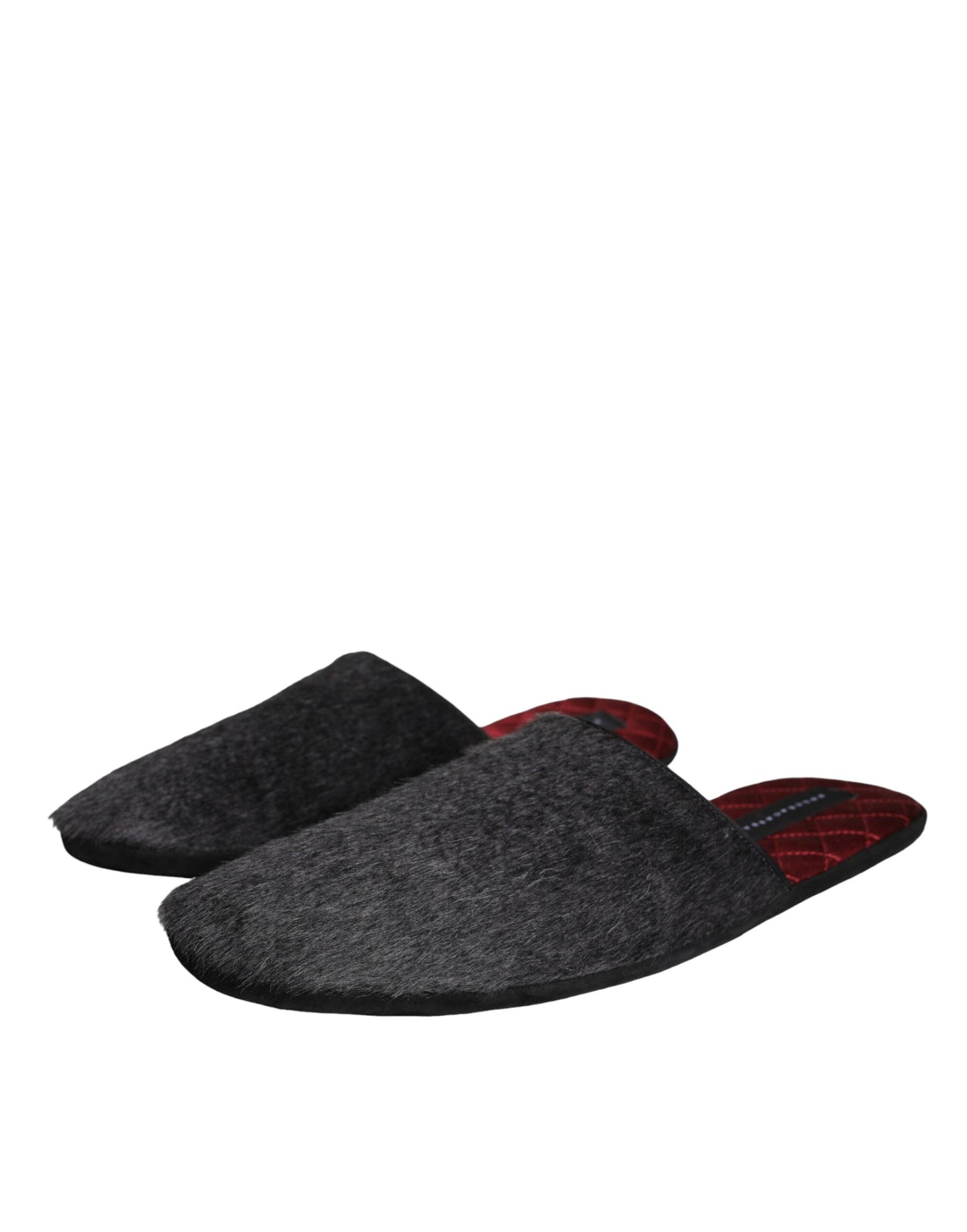 - Black Faux Fur Slides Slippers Slip On Shoes