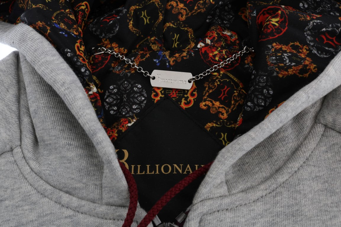 Elegant Gray Cotton Sweatsuit Ensemble by Billionaire Italian Couture - 3XL