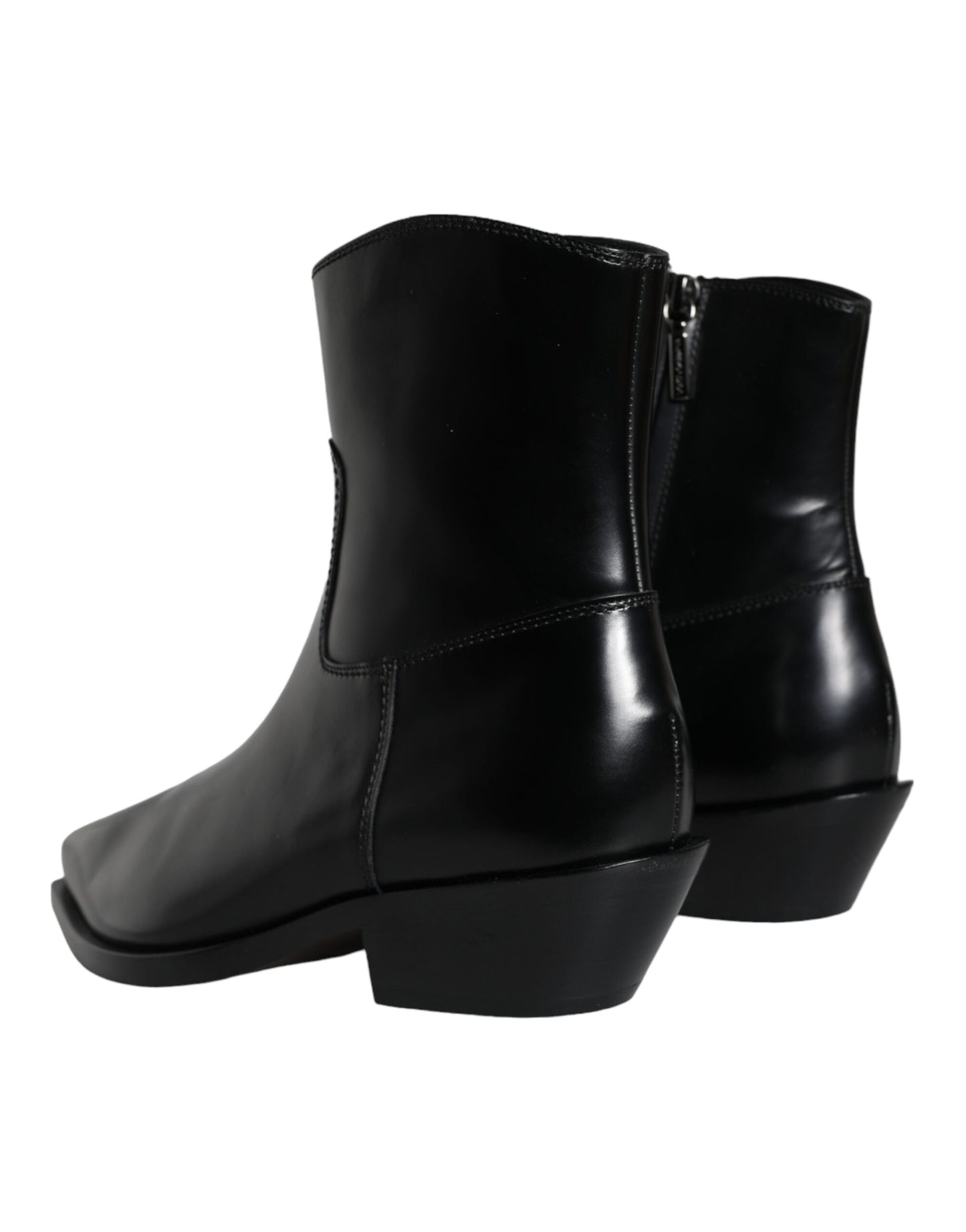 - Black Leather Ankle Boots Booties Shoes
