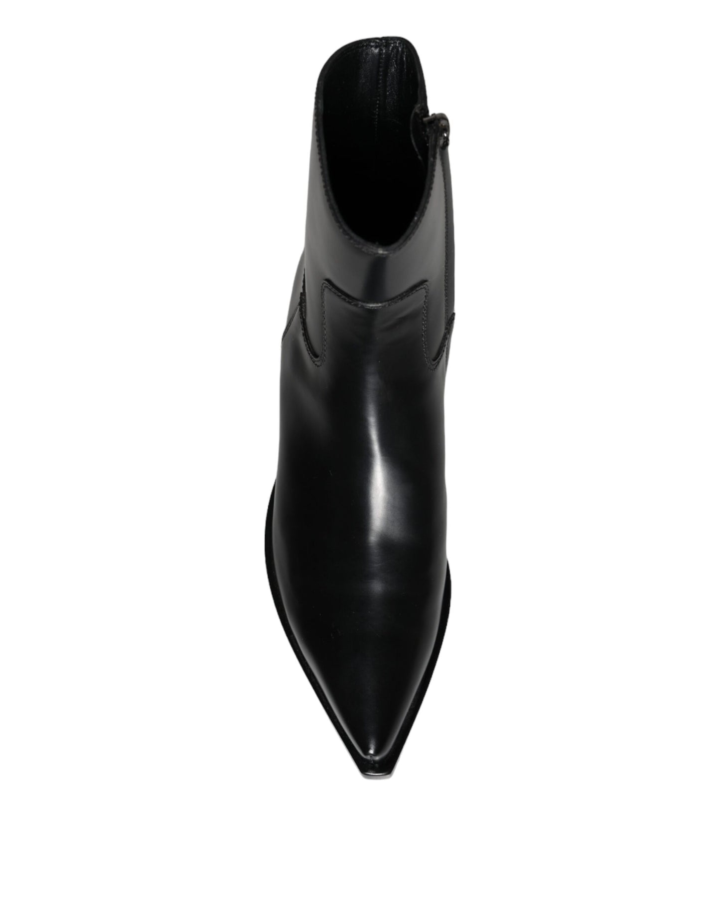 - Black Leather Ankle Boots Booties Shoes