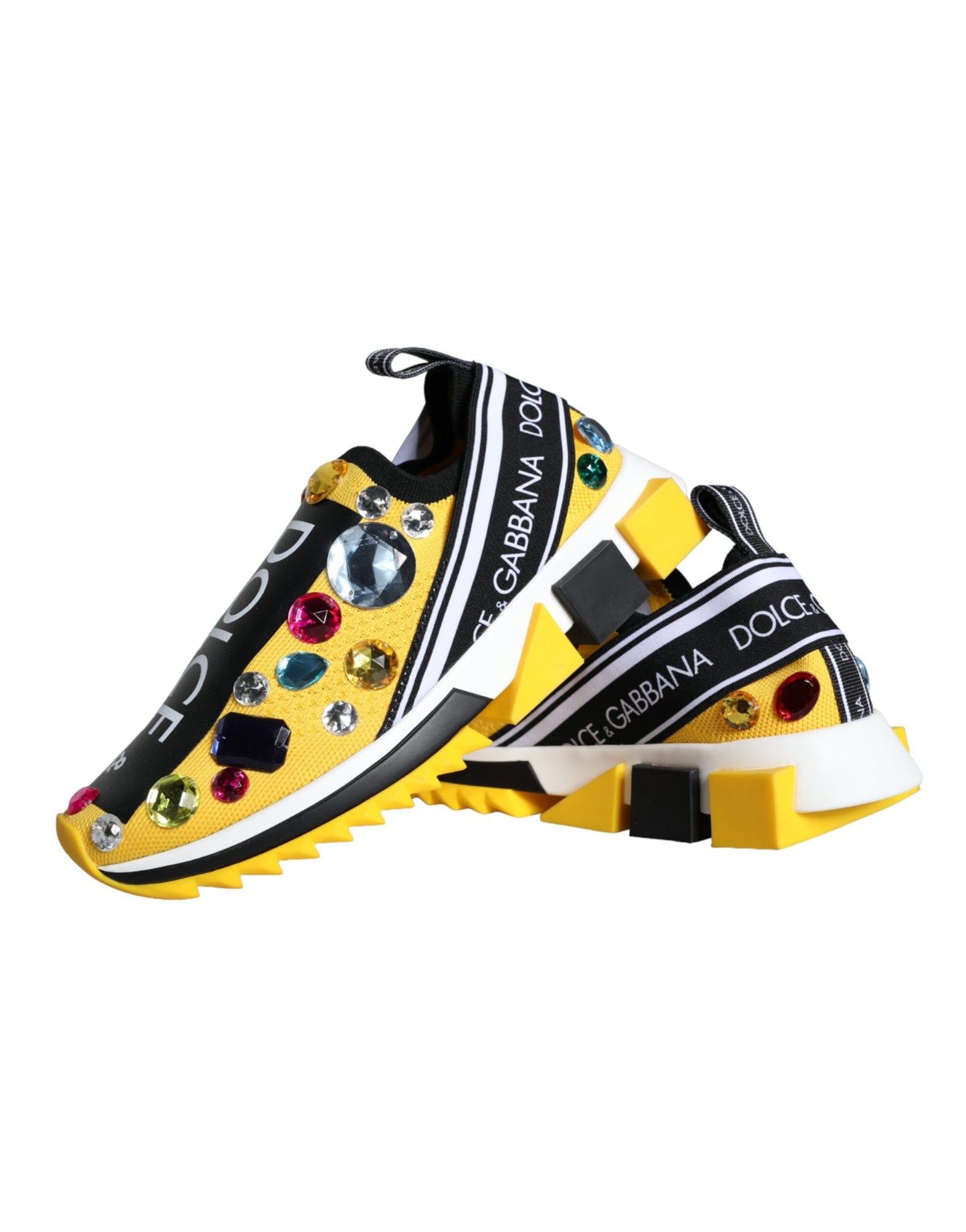 - Yellow Sorrento Crystals Sneakers Womens Shoes