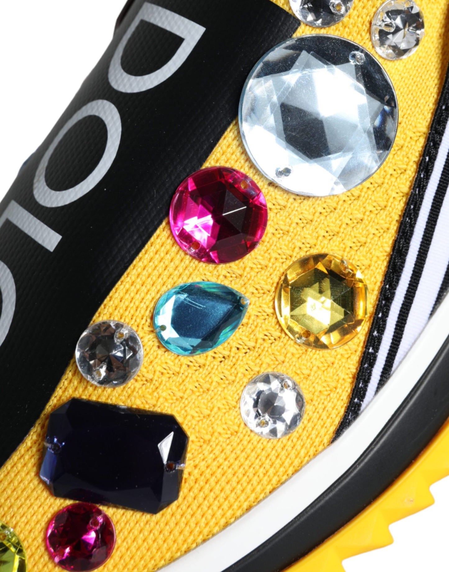 - Yellow Sorrento Crystals Sneakers Womens Shoes