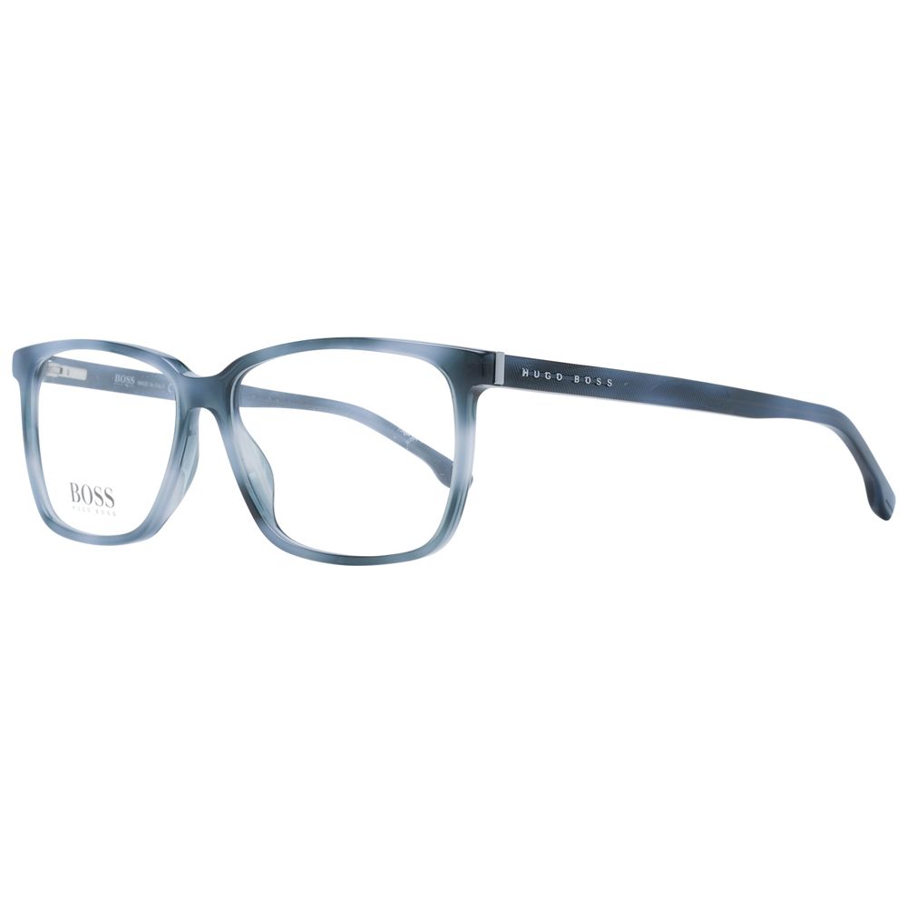 Hugo Boss Blue Men’s Optical Frames – Stylish Rectangle, 57mm