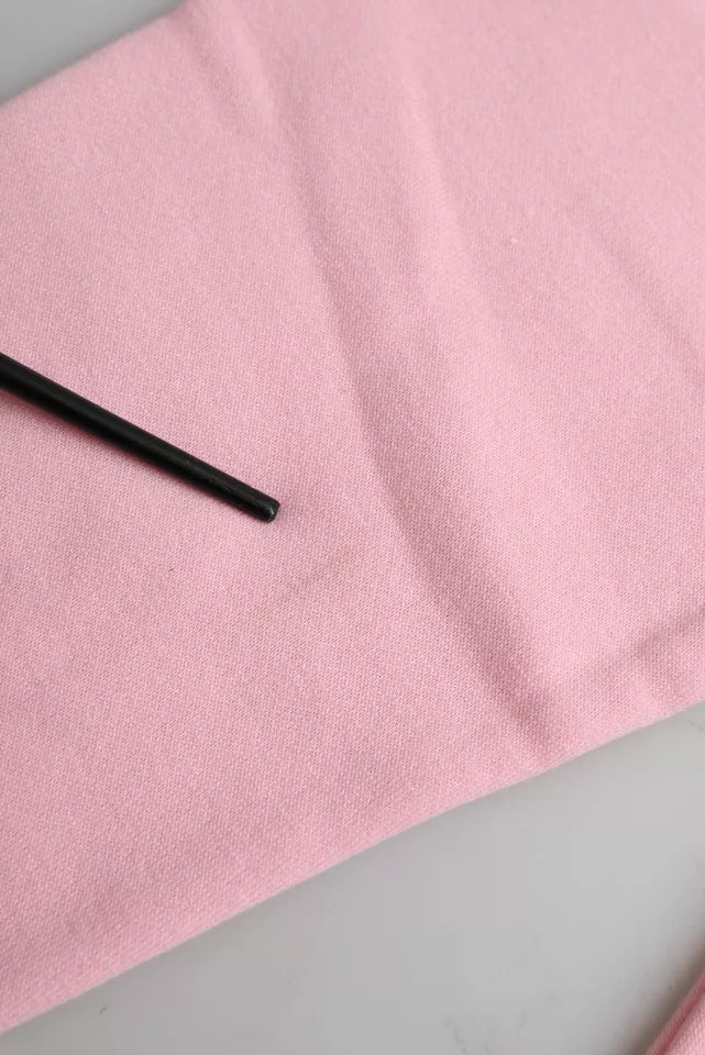 Pink Cotton Logo Print Long Sleeves Pullover Sweater - The Luxe Alliance