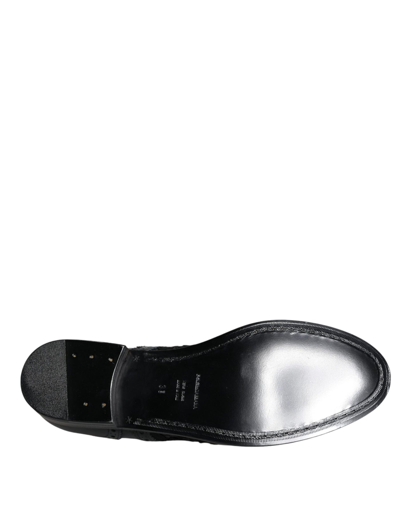 - Black Leather Floral Lace Dress Formal Shoes