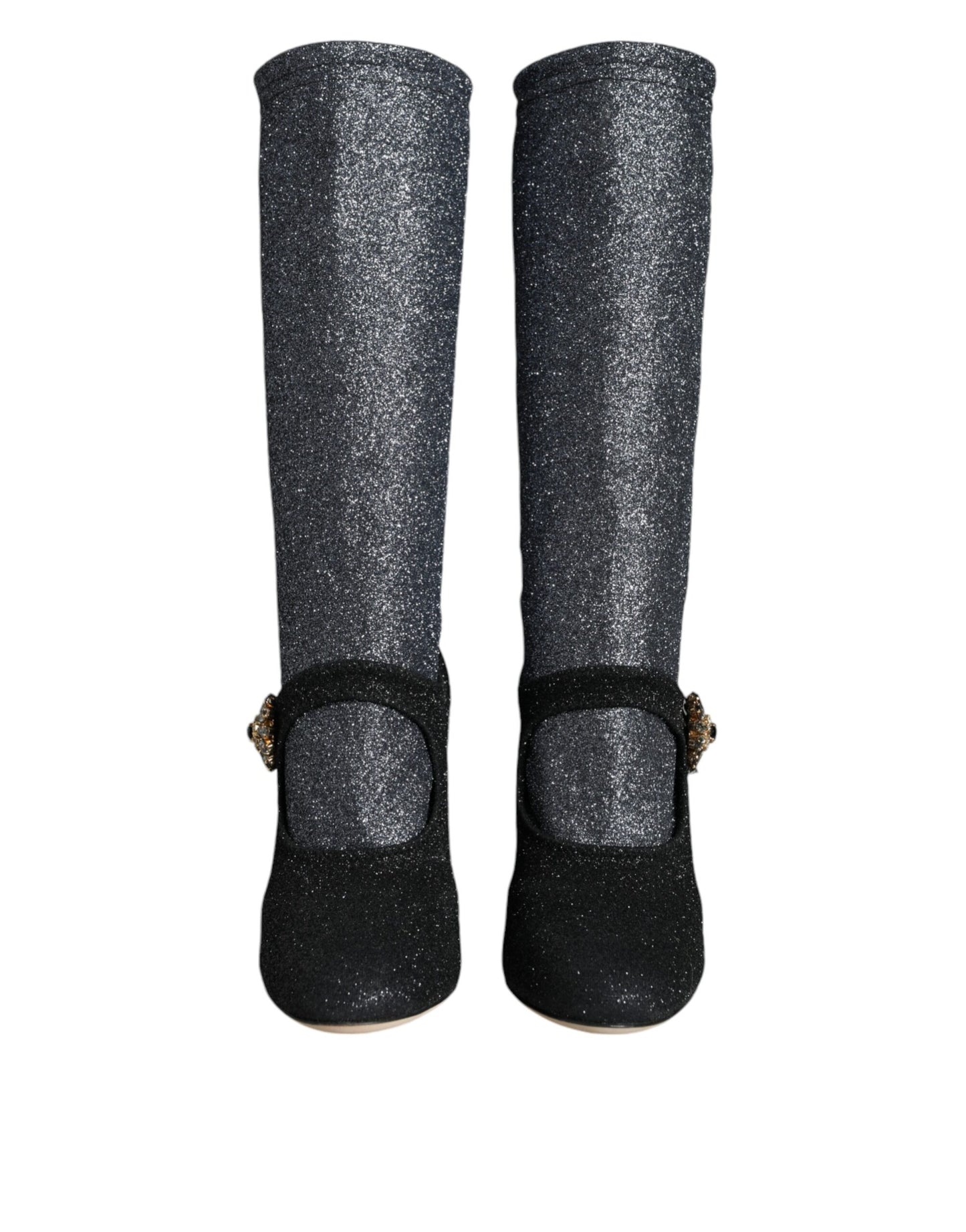 Black Crystal Mary Janes Booties Shoes - The Luxe Alliance