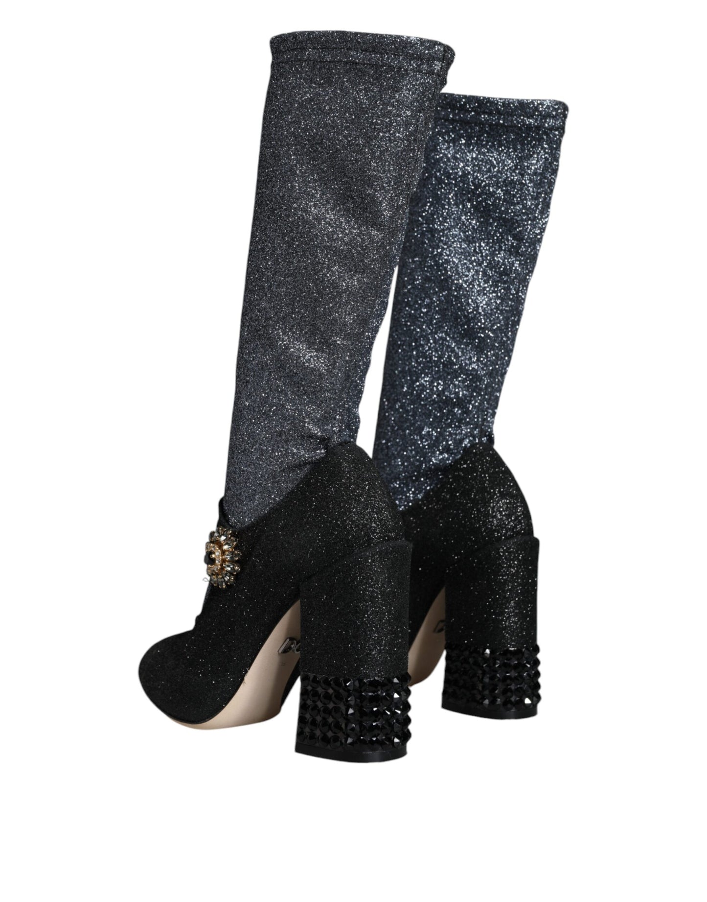 Black Crystal Mary Janes Booties Shoes - The Luxe Alliance