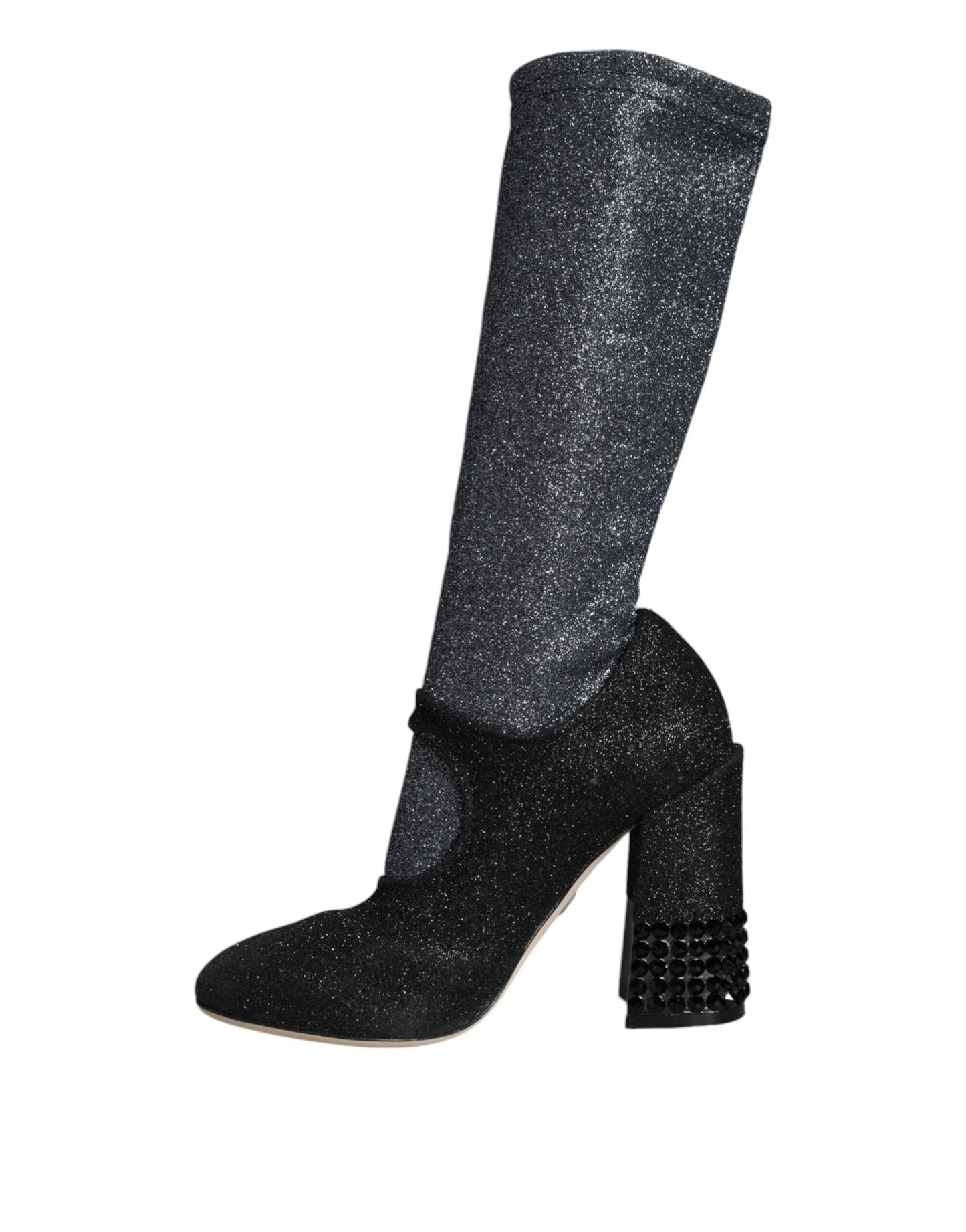 Black Crystal Mary Janes Booties Shoes - The Luxe Alliance