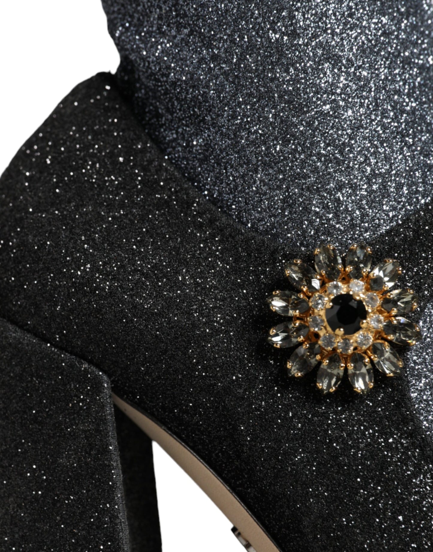 Black Crystal Mary Janes Booties Shoes - The Luxe Alliance