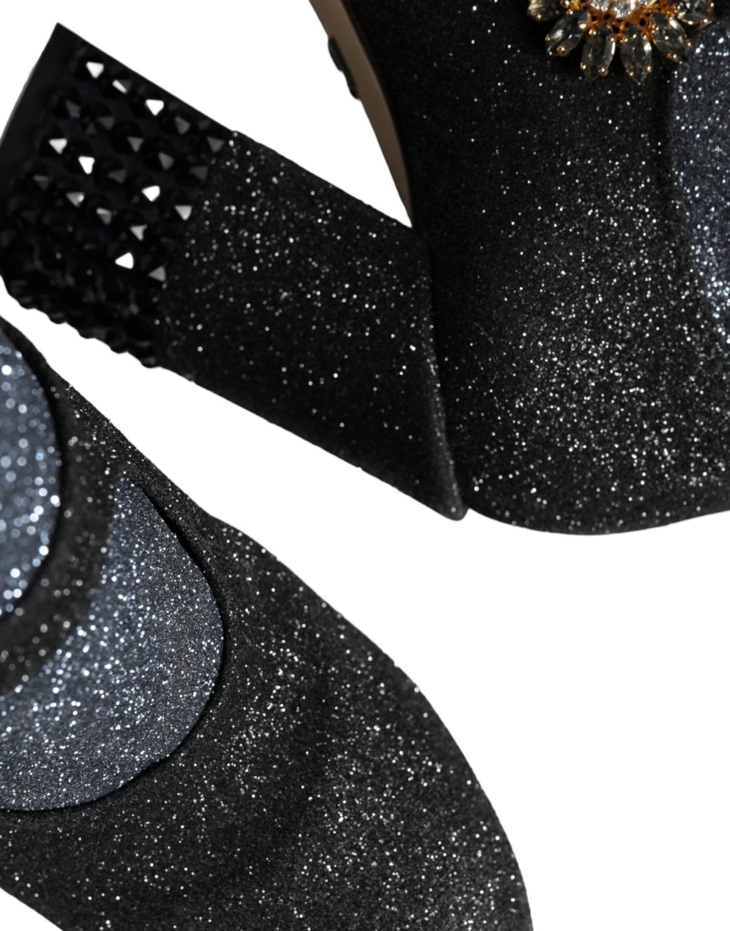 Black Crystal Mary Janes Booties Shoes - The Luxe Alliance