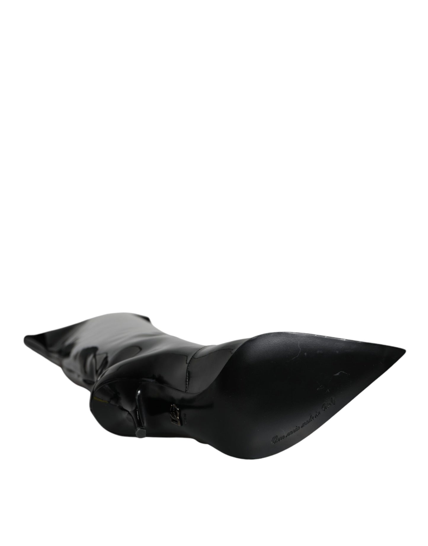 Dolce & Gabbana Black Patent Leather Knee High Boots
