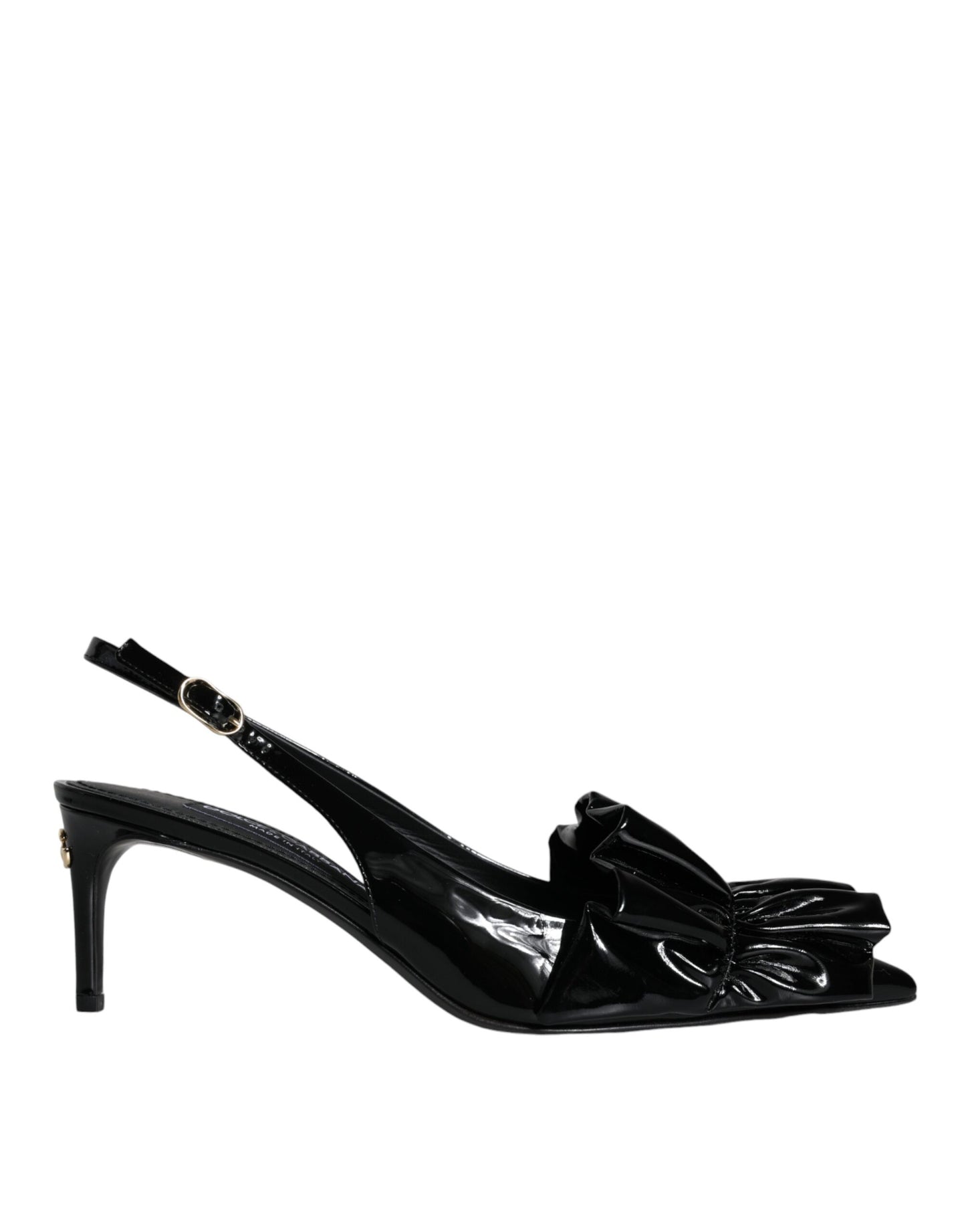 - Black Patent Leather Heels Slingback Shoes