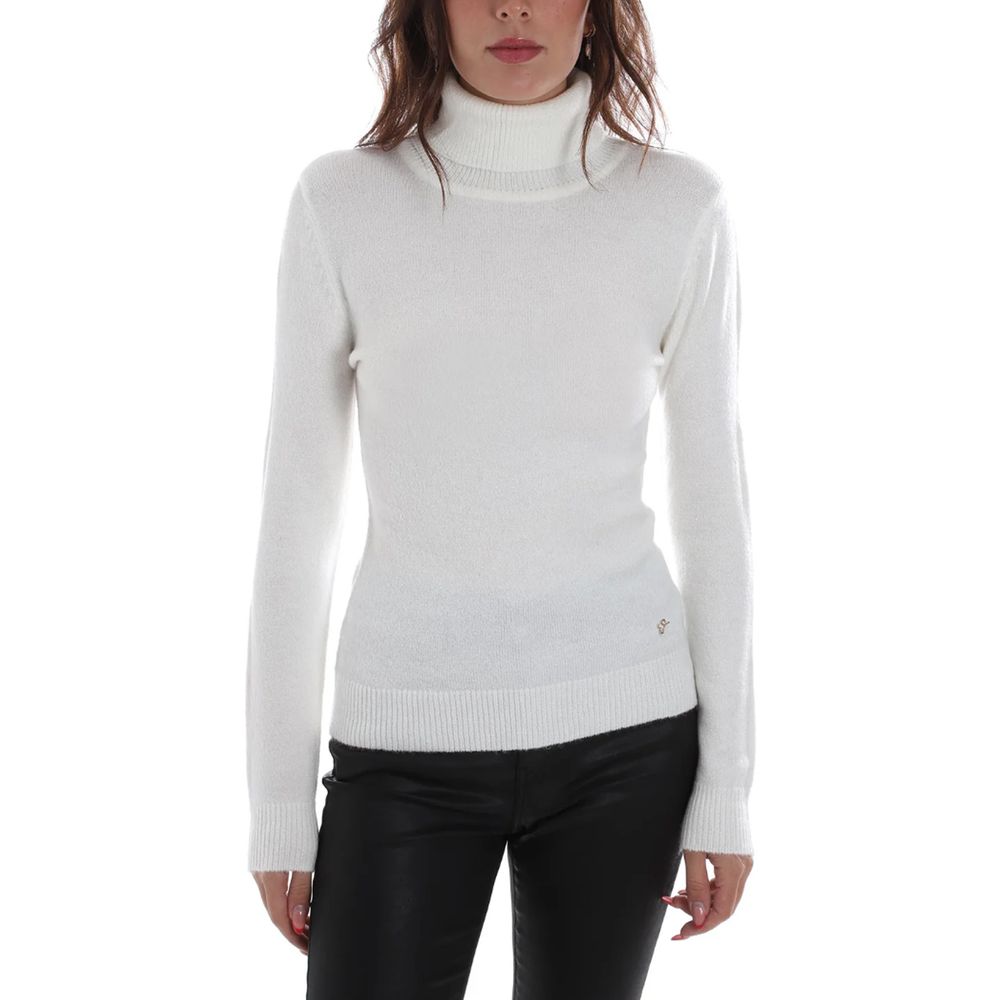 Yes Zee White Poloneck Sweater