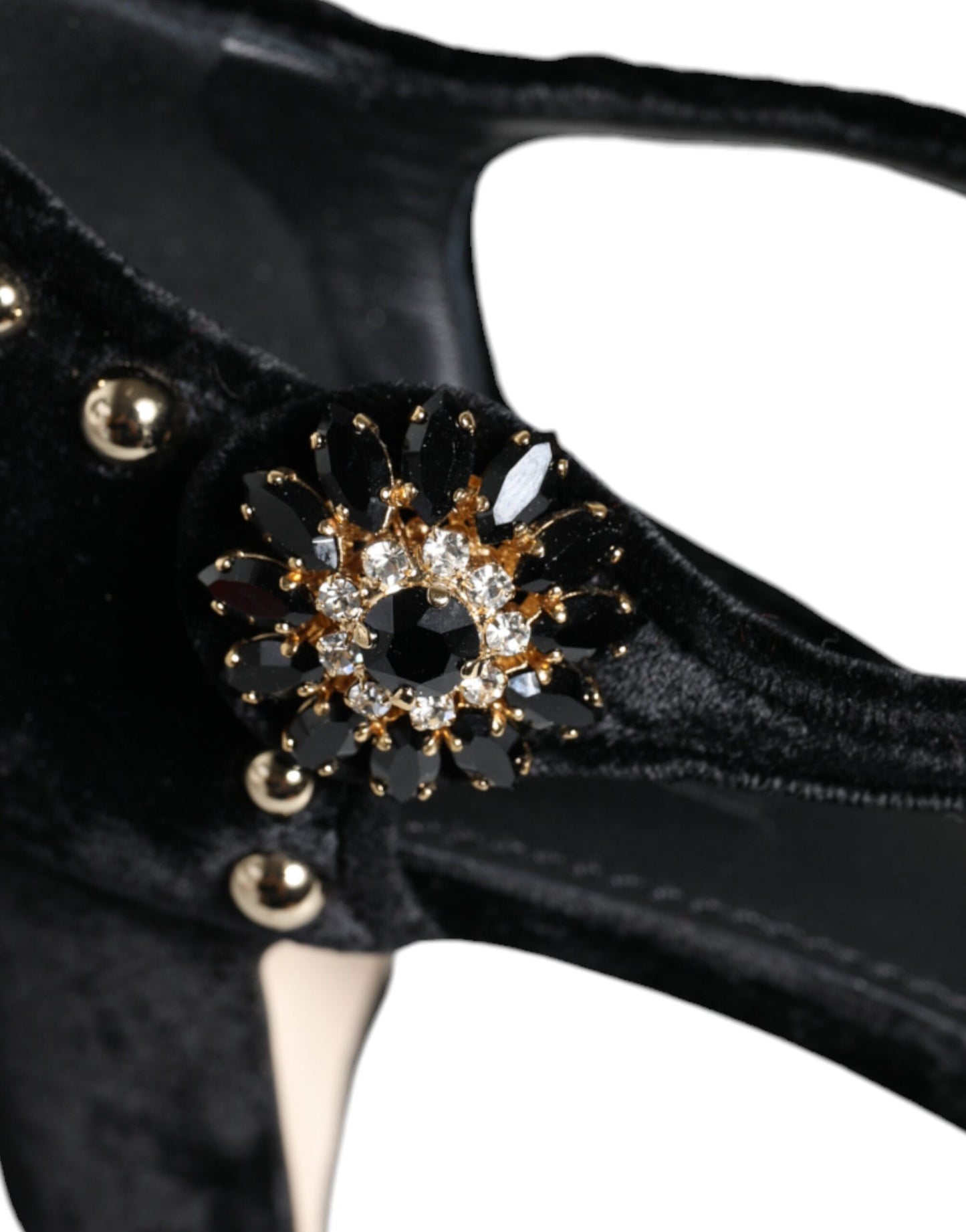 - Black Velvet Roses Ankle Strap Pumps Shoes