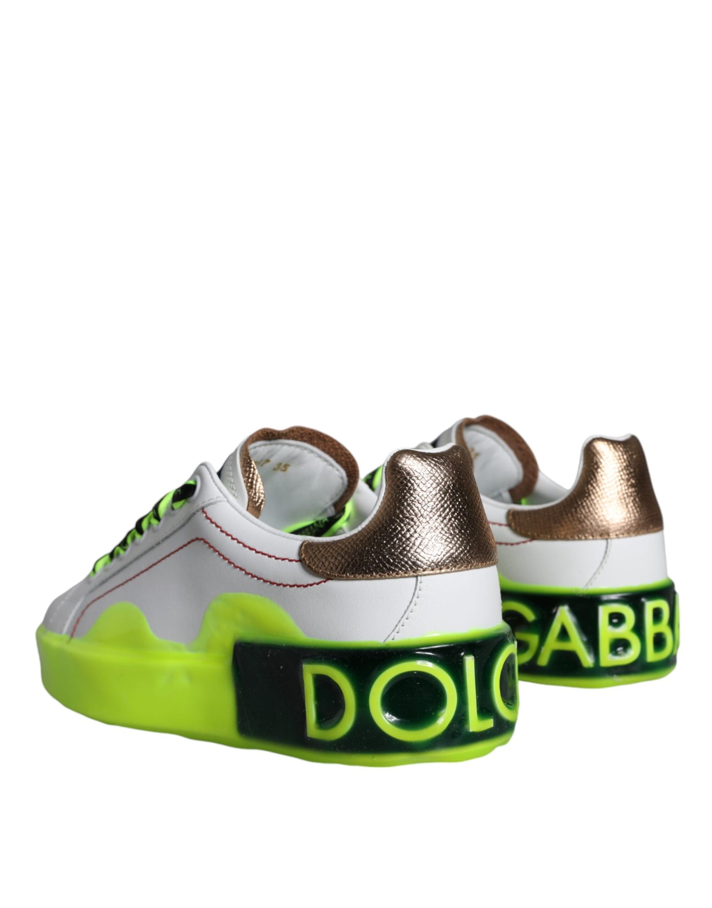 - White Leather Portofino Low Top Sneakers Shoes