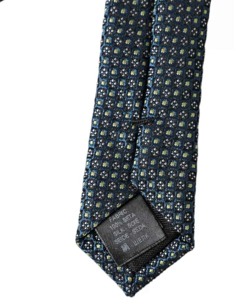 - Green Patterned 100% Silk Adjustable Men Tie
