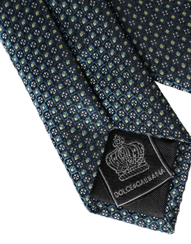 - Green Patterned 100% Silk Adjustable Men Tie