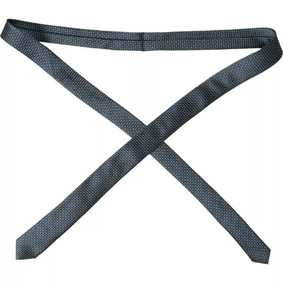 - Green Patterned 100% Silk Adjustable Men Tie