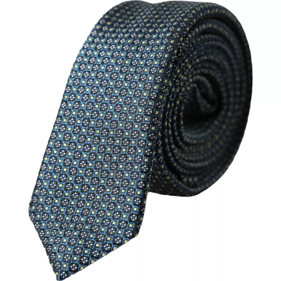 - Green Patterned 100% Silk Adjustable Men Tie