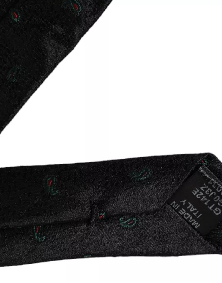 - Black Fantasy 100% Silk Adjustable Men Tie