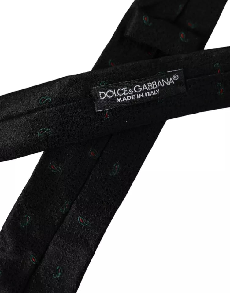 - Black Fantasy 100% Silk Adjustable Men Tie