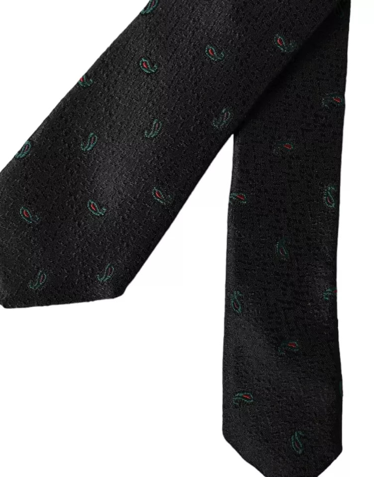 - Black Fantasy 100% Silk Adjustable Men Tie