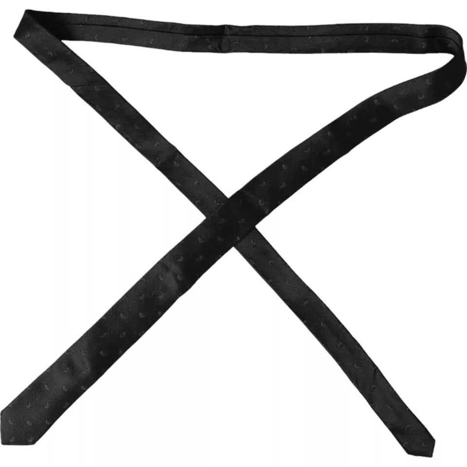 - Black Fantasy 100% Silk Adjustable Men Tie
