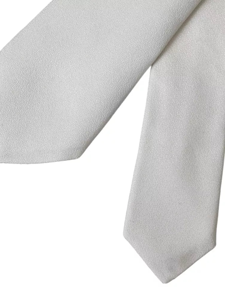 - White Silk Classic Adjustable Men Tie