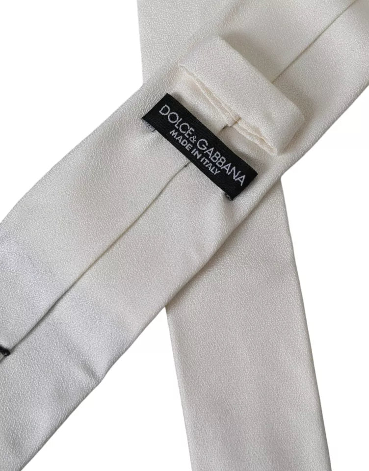 - White Silk Classic Adjustable Men Tie