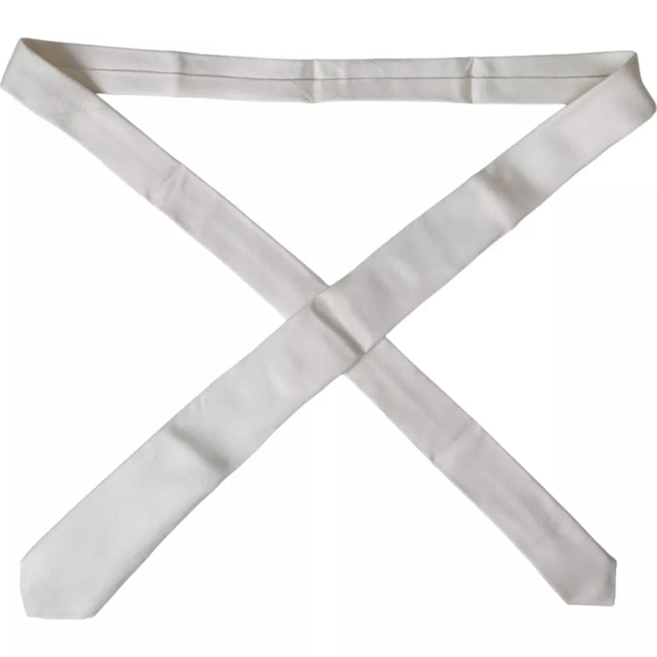 - White Silk Classic Adjustable Men Tie