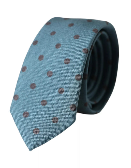 - Green Black Polka Dot Silk Adjustable Men Tie