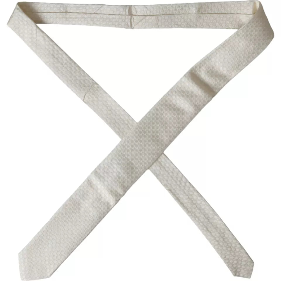 - Off White Silk Adjustable Necktie Men Tie
