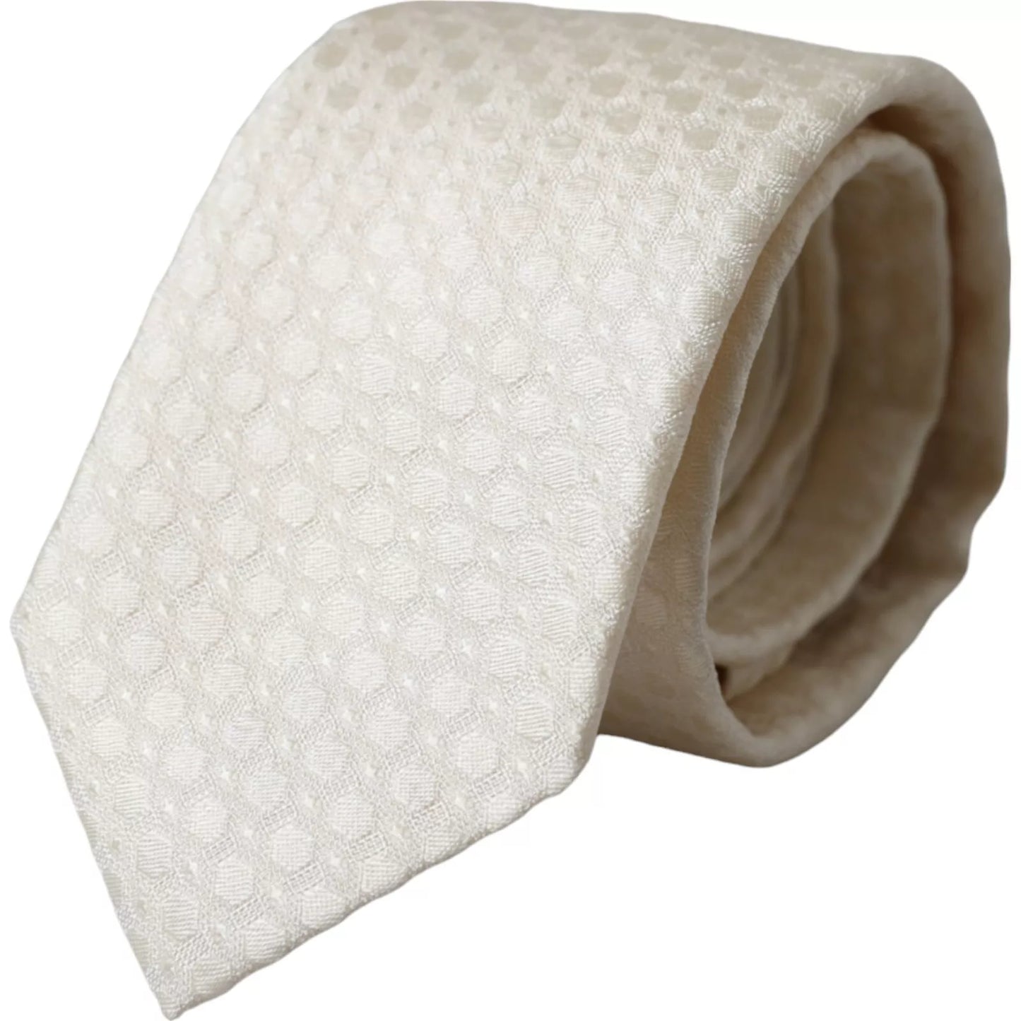 - Off White Silk Adjustable Necktie Men Tie