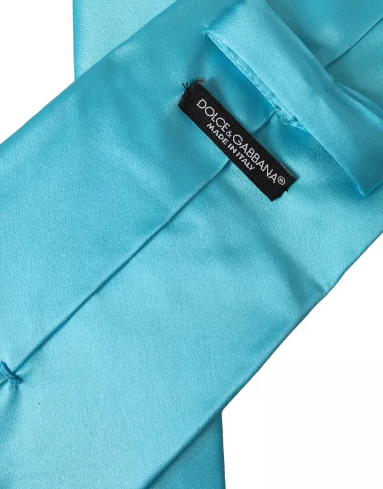 - Light Blue Satin Silk Wide Adjustable Men Tie