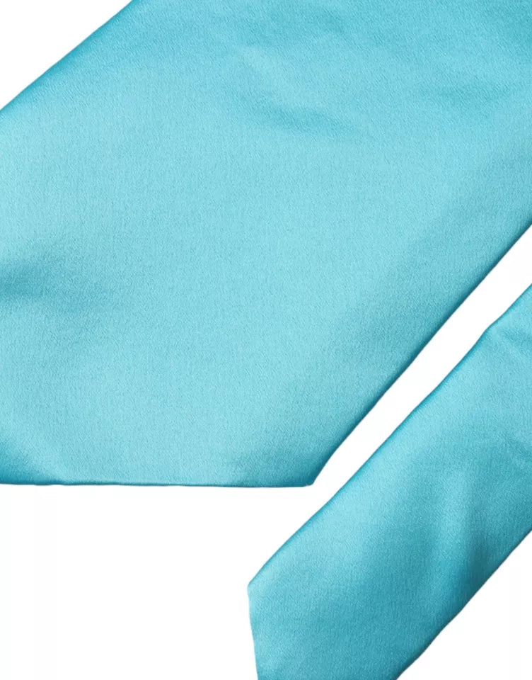 - Light Blue Satin Silk Wide Adjustable Men Tie