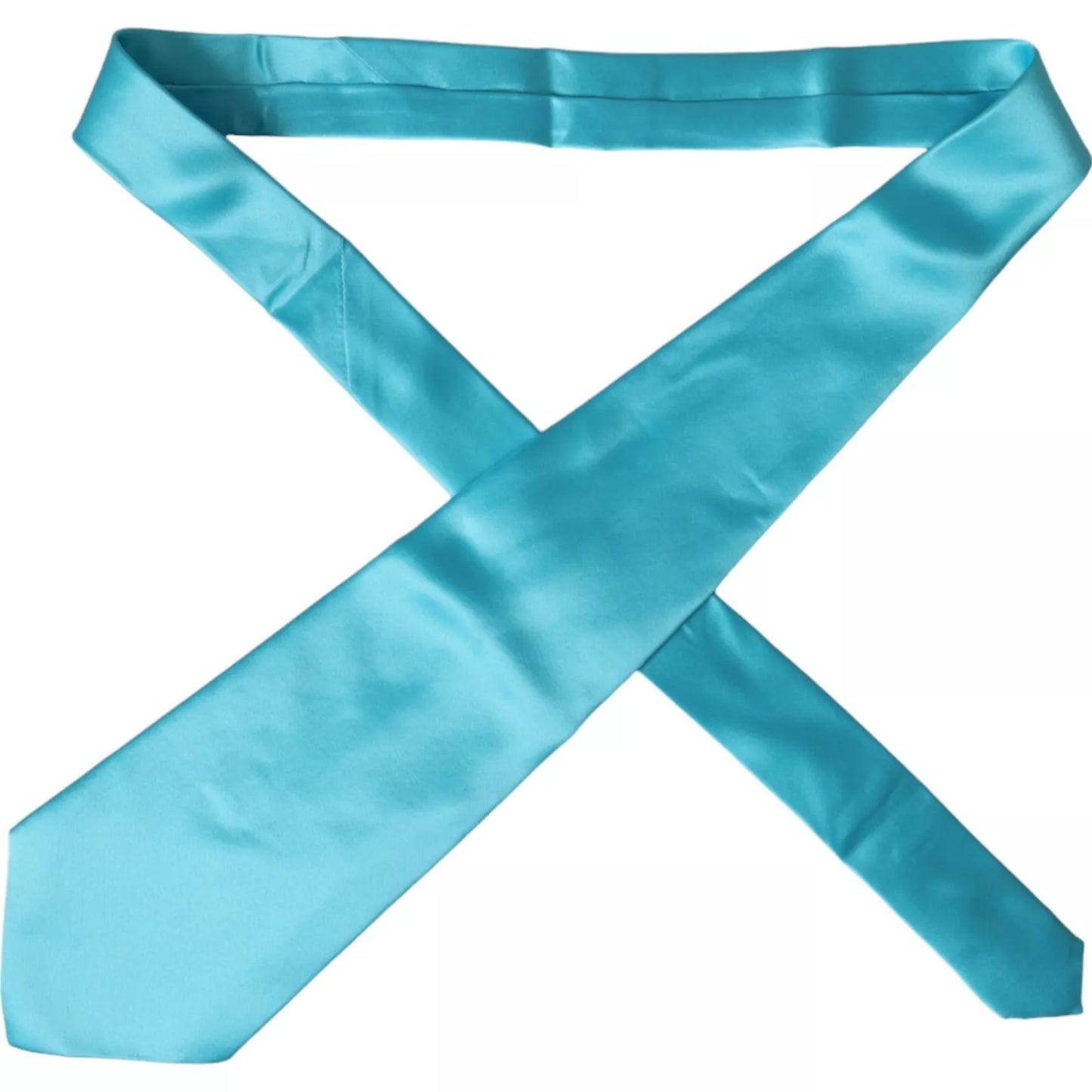 - Light Blue Satin Silk Wide Adjustable Men Tie