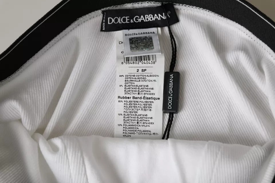 - White Cotton Stretch Branded Logo Underwear