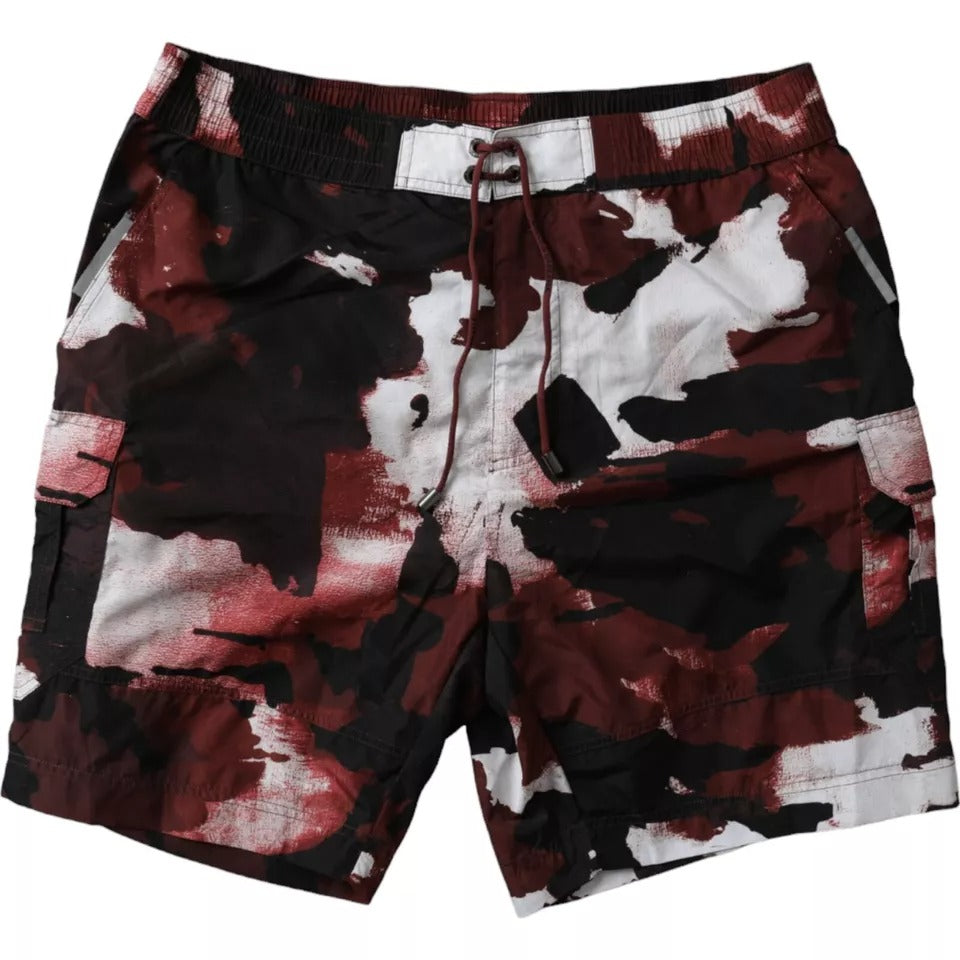 - Multicolor Camouflage DG Logo Beachwear Shorts Swimwear