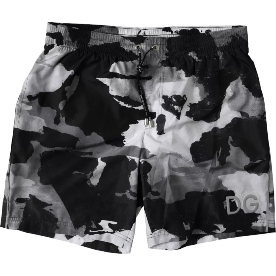 - Multicolor Camouflage DG Logo Beachwear Shorts Swimwear