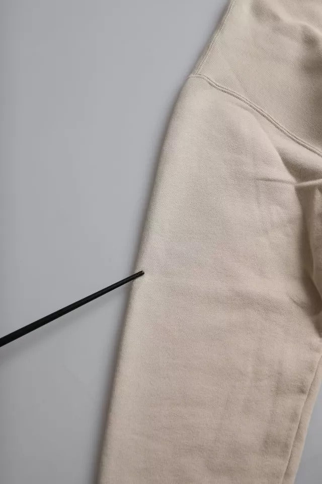 - Beige Cotton Crew Neck Sweatshirt Sweater